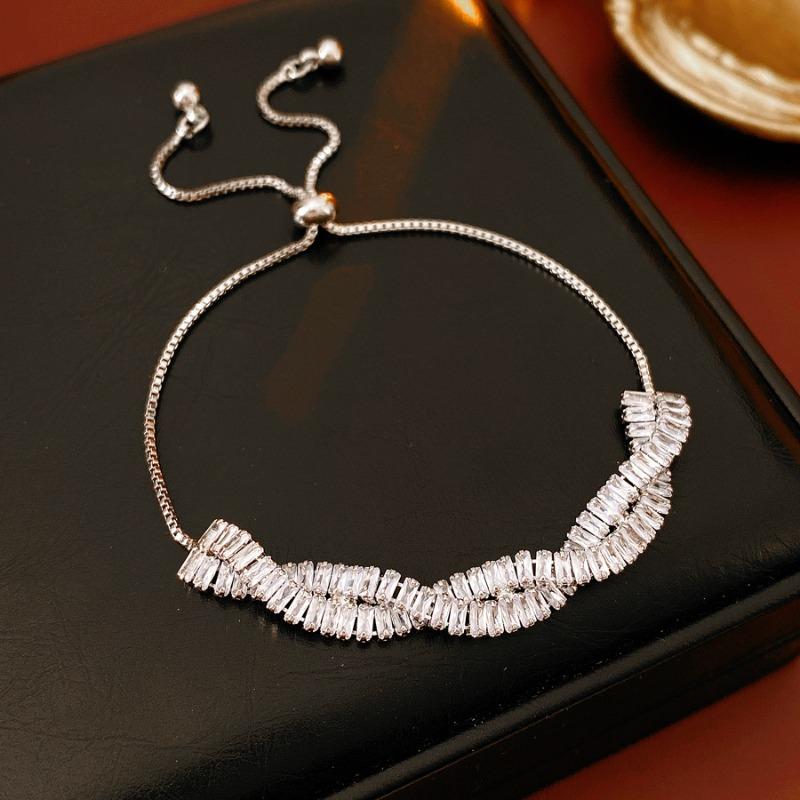 Meier Zircon twist cross twisted bracelet classy exquisite bracelet jewelry