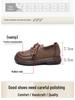 Women's Handmade Genuine Leather Lace-Up Soft Sole Casual Shoes - Retro Autumn Style