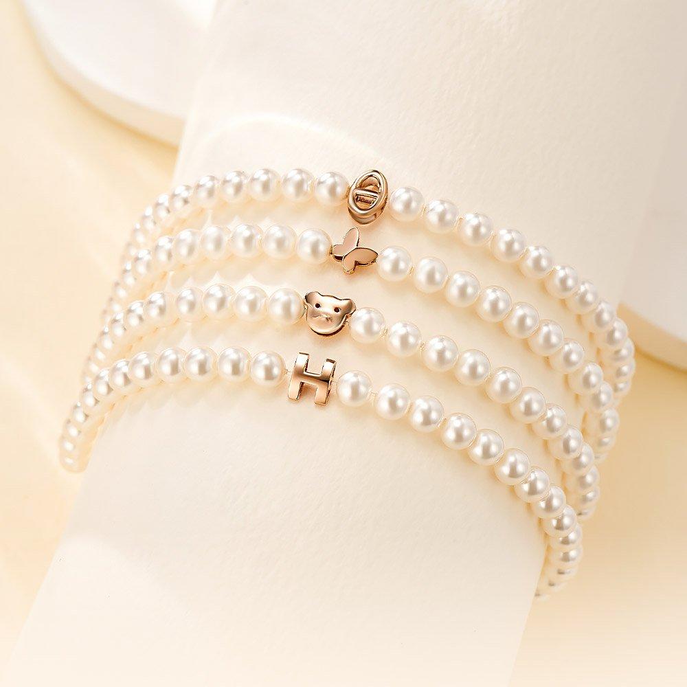 [Bnbgold] 14K/18K Gold Motif Cut Ball Swallow Pearl Bracelet Collection (4 Types)