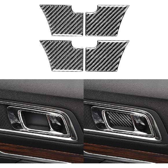 Real Carbon Fiber Car Central Navigation Screen Panel AC Outlet Vent Frame Sticker Compatible with Ford Explorer 2013 2014 2015 2016 2017 2018 2019