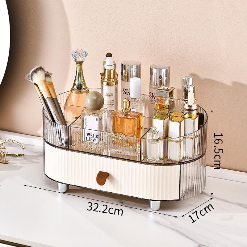 Luxury Multi-Functional Skincare Organizer: High-End Desktop Cosmetic Storage Box
