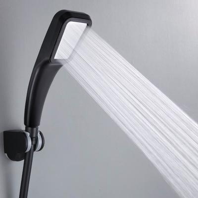 High Pressure Rainfall Shower Head With Water Saving Nozzle, Black White Square Sprayer For Powerful Rain Bathroom Shower