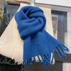 Pure Wool Scarf Women's Winter High End Tassel Warm Short Small Scarf