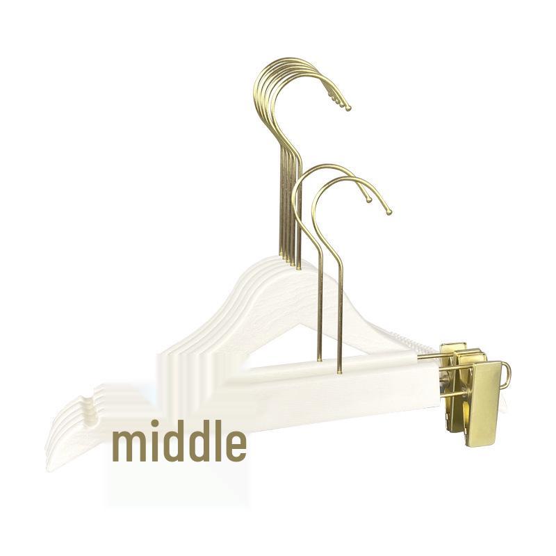 Children's Non-slip Hanger: Plastic Imitation Wood, Black & White, Unpainted Wood Color, No-mark Pants Rack