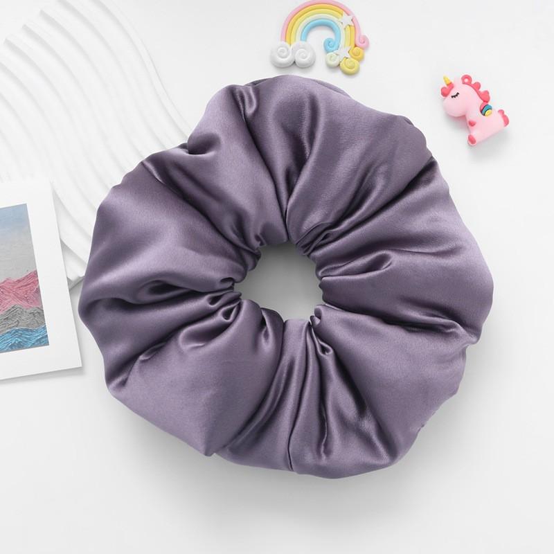Silk Hair Tie Women 9.5cm Wide Satin Scrunchie With Soft Filling High Elasticity Handmade