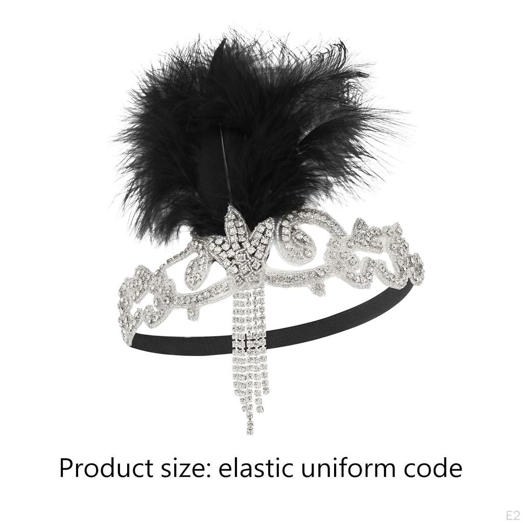 Čelenka Flapper Headpiece 1920S 20S Téma Headwrap Dress up Feather Drahostone
