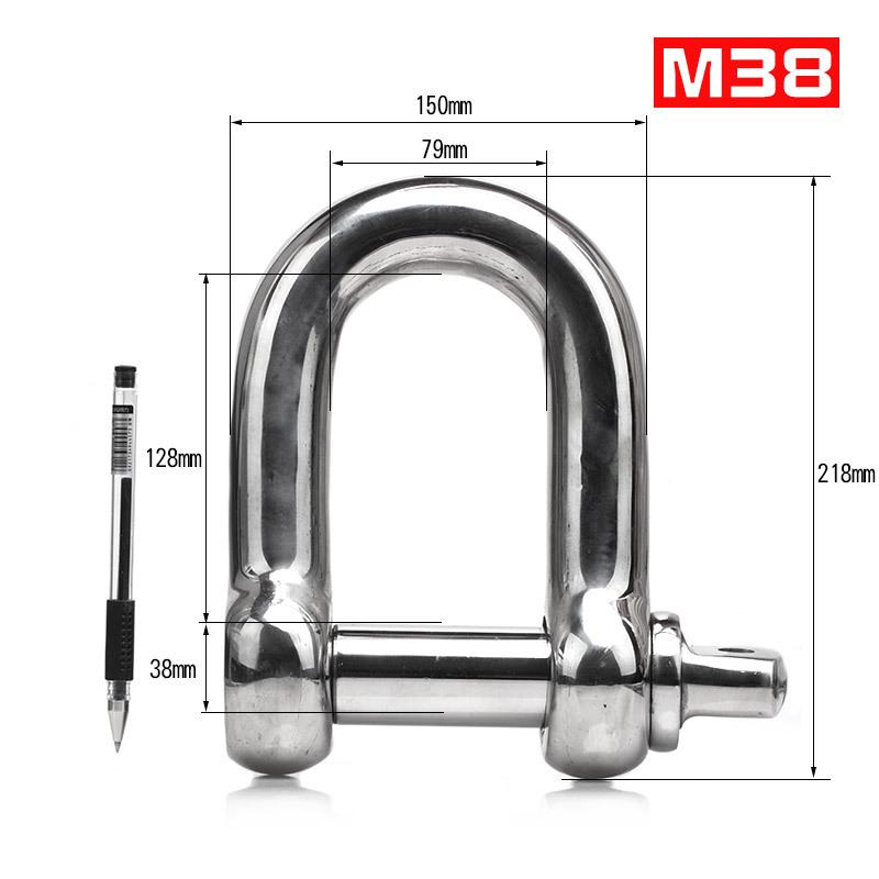 304 Stainless Steel Bow Shackle - Tow Hook, Marine Rope Ring, Chain Lifting Rigging Connector