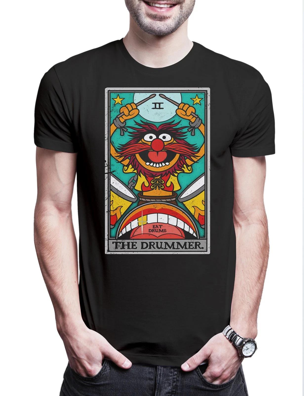 Wicked Drummer Tarot Herren T-Shirt Drums Percussion Schlagzeuger Karte Card S