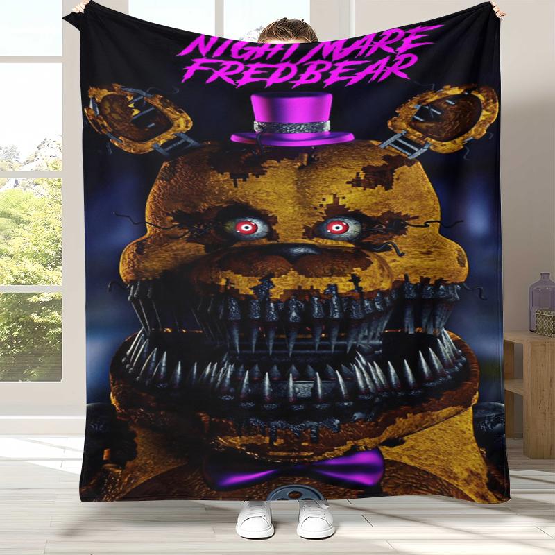 Coperta in Flanella Horror Freddy F-FNAF Games, Coperta in Peluche Calda Ultra Morbida per Casa Camera da Letto Letto Divano Ufficio Campeggio Picnic
