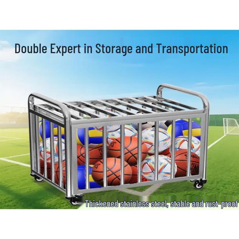 Jundingying Thickened Stainless Steel Basketball Cart