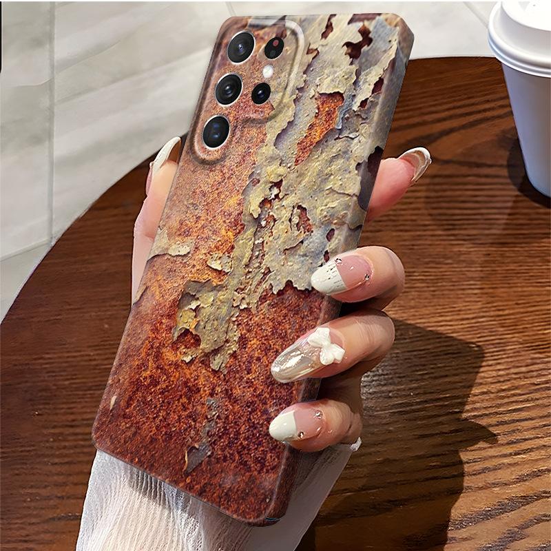 Industrial Wind Rust Old Isn't Retro Mottled Rust Mobile Phone Case Samsung S25Plus Film Case Anti-drop Light and Thin