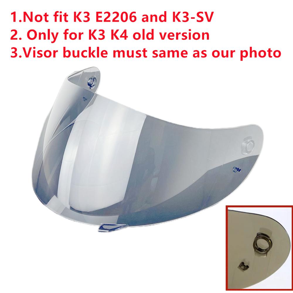 Visier für AGV Old K3 K4 Helm Zubehör Viseira Capacete Ersatz Sonnenschutzlinse Antibeschlagbeschichtung UV-Schutz Lentes