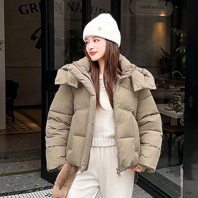 Automne Hiver Épaissir Chaud Parka Femmes Décontracté Doux Couleur Unie Grande Poche Lâche Manteau À Capuche Vestes Vêtements D'extérieur