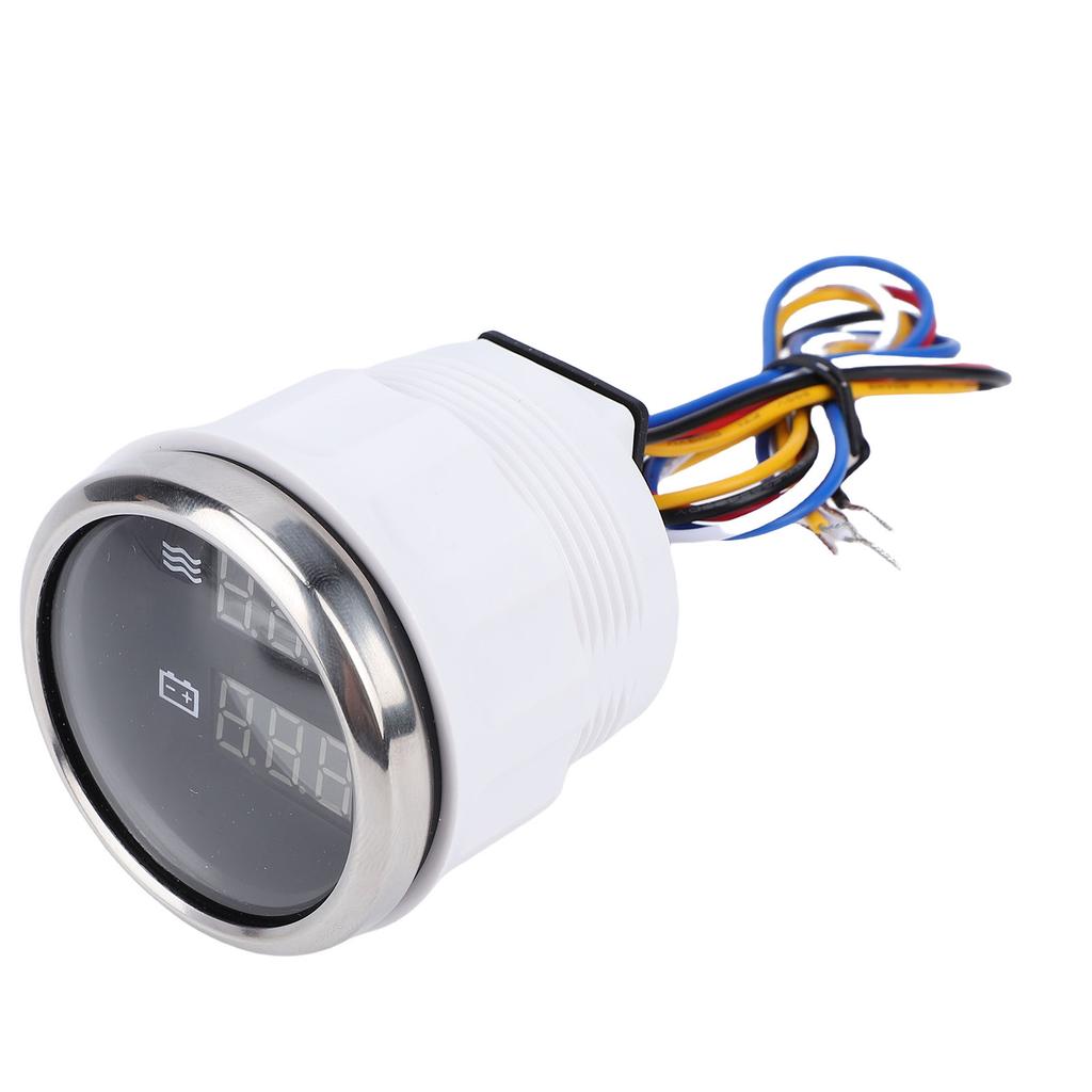 52mm Digital Display Gauge Multifunctional Water   Voltage Meter with Backlight for Cars RVs Trucks Ships Yachts
