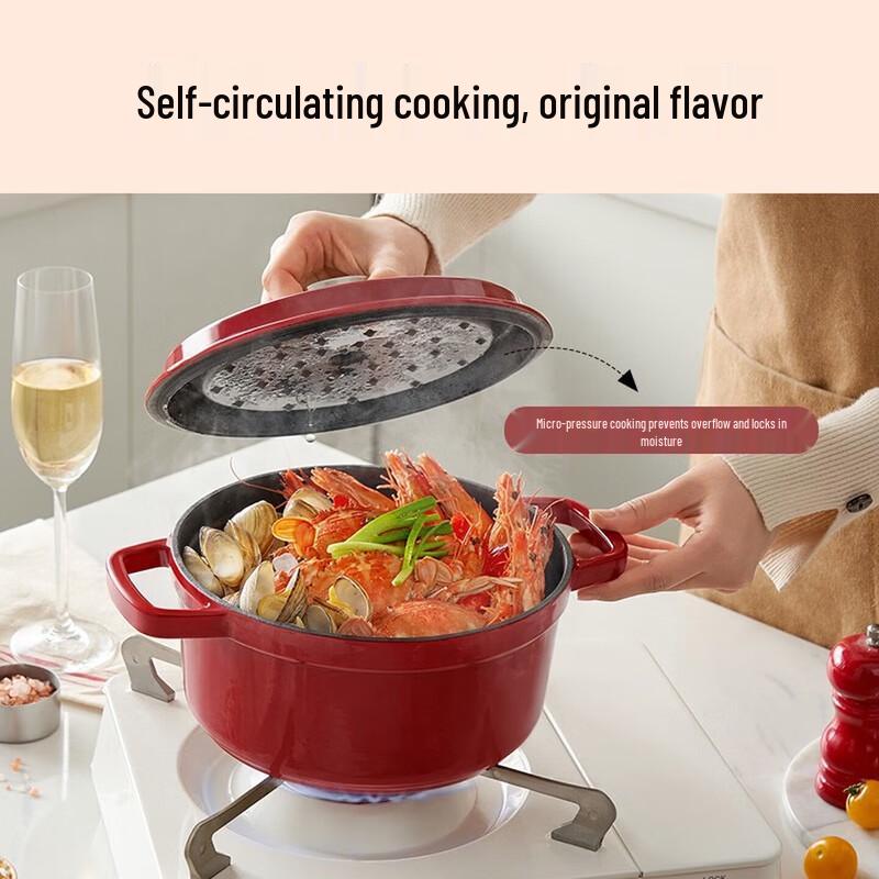 SUPOR Cast Iron Enamel Pot with Steam Circulation