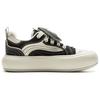 Li Ning Puff Platform Retro Trend Durable Lightweight Low Top Skate Shoes Women Skate Shoes Black Off-White AZGV086-1