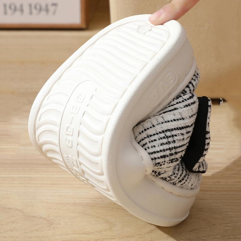 Lucyever милые хлопковые тапочки с бантом женские зимние домашние сохраняющие тепло — фото 4