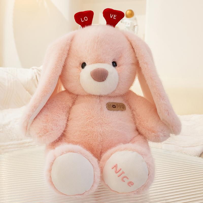 Cartoon Stuffed Bear / Bunny Plush Doll Cute Animals Rabbit Soft Baby Accompany Sleeping Pillow Girls Kids Xmas Birthday Gift