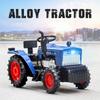 1/32 Scale Farm Tractor Alloy Toy Model Car Diecast With Light Music Rubber Tires Tractors Vehicles For Boys Gifts Collection