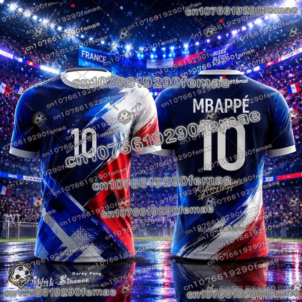 Mbappe Soccer Superstar T Shirt Summer Fan Special Edition Commemorative Football Shirt Daily Comfortable Kids Adults Top