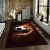 Fiery Soccer Ball carpet Designed floor mat, suitable as a non-slip mat for the living room or bedroom sofa