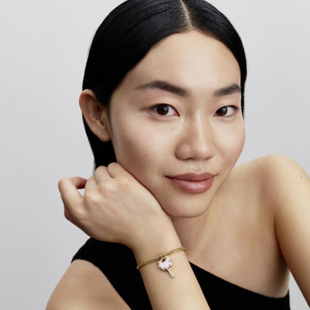 Pandora Opalescent Pink Love Key Large Dangle Charm 764349c01