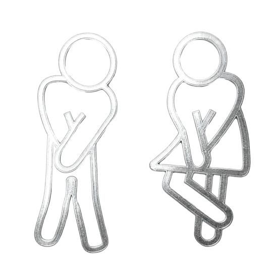 Men Women Bathroom Sign 2D Acrylic Restroom Door Sign Business Restaurant Office Hotel Washroom Wall Gender Identification Signage