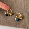 Vintage Natural Stone Colored Round Beads Pendant Gold Color Earrings 2026 Trendy Jewelry Unusual Ear Accessories for Women