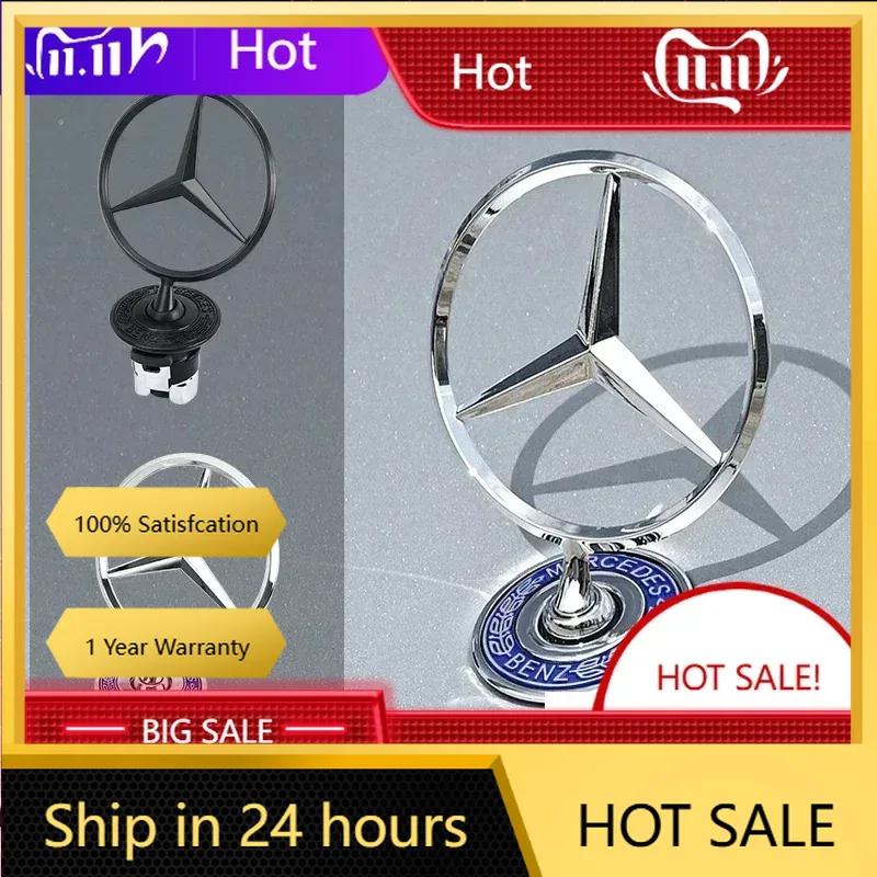 New C200 E200  For Mercedes Benz 1Pcs Car Front Bonnet Logo Emblem For Mercedes Benz W204 W220 C180 C200 E260 E300L Zinc Alloy D