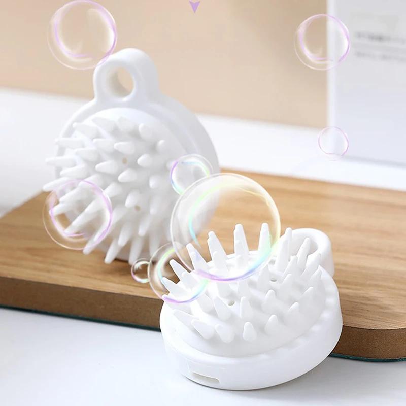 Silicone Shampoo Massage Brush 1Pc - Handheld Scalp Comb, Mini Head Meridian Massager, Shampoo Massage Tool