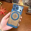 iPhone 14 Pro Max Walnut Wood Case with Magnetic Stand