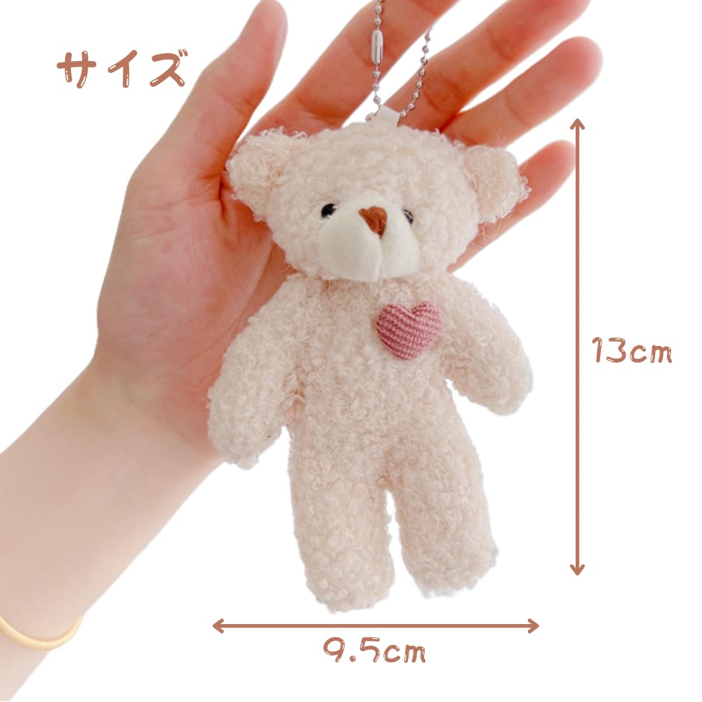 HSE Kanamaru Shoten Bären-Plüsch Schlüsselanhänger Taschenanhänger Geschenk für Männer und Frauen, Geburtstagsgeschenk für Paare (Herz Rosa + Blau Paar)