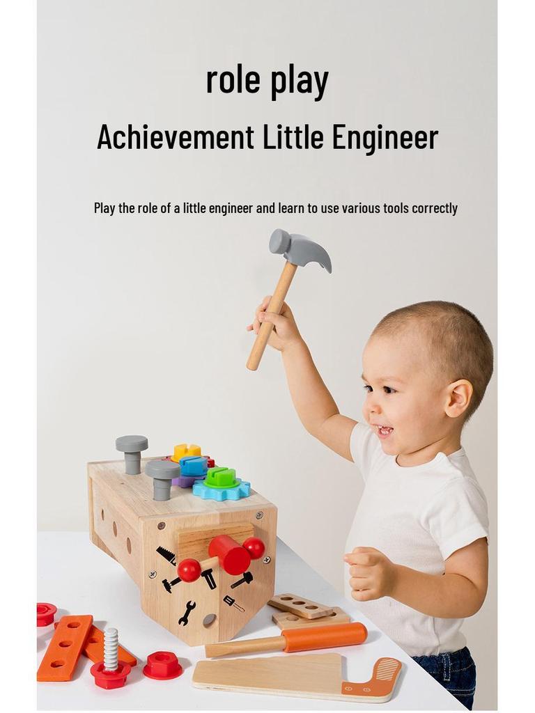 Toddler Educational Toolbox: Portable Workbench Toy for Early Learning and Repair Simulation.