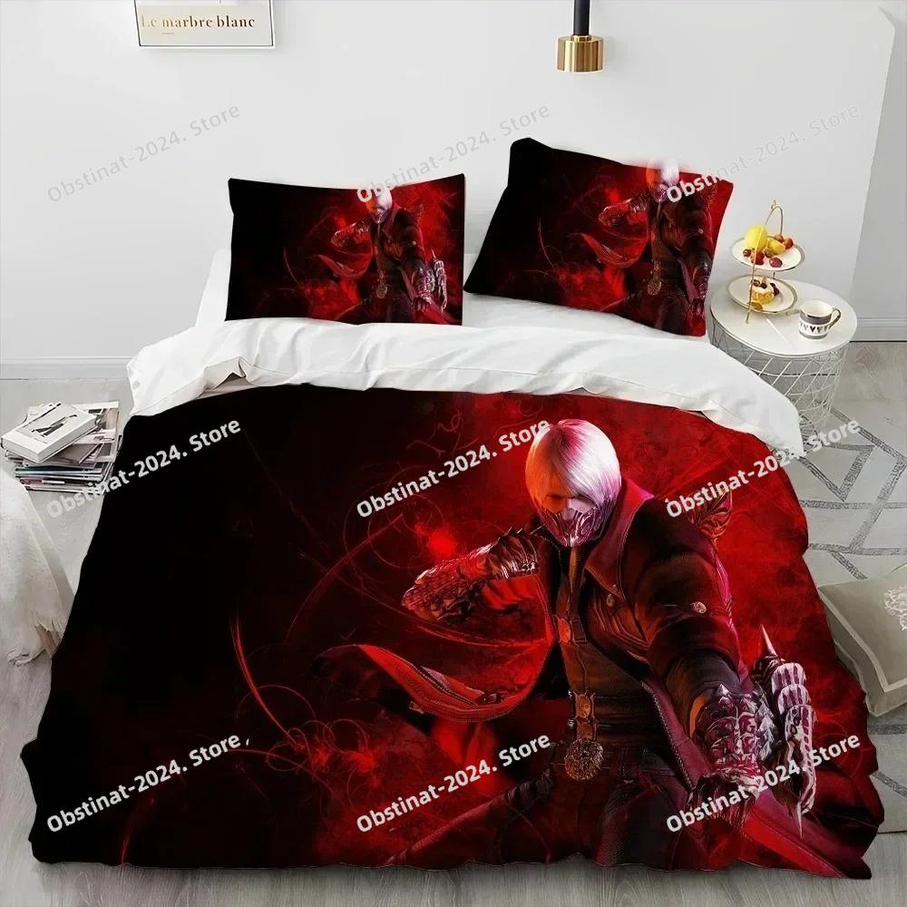 Gioco D-Devil May Cry DMC Gamer Set Biancheria da Letto Copripiumino Set Letto Coperta Federa Piumone king Queen Size Ragazzi Adulto