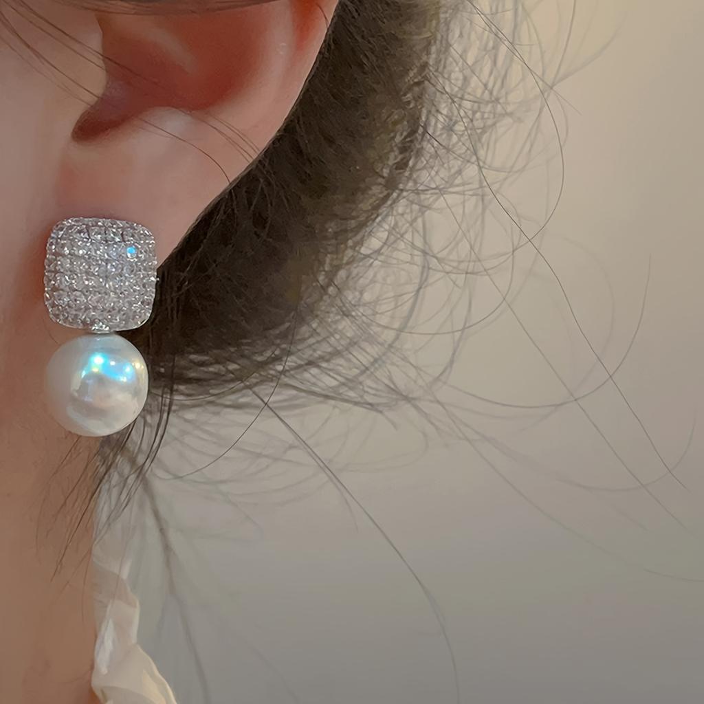 Luxury Crystal Earrings for Women, Full Rhinestone Dangle Jewelry Daily Festival Gift Year Round Wear