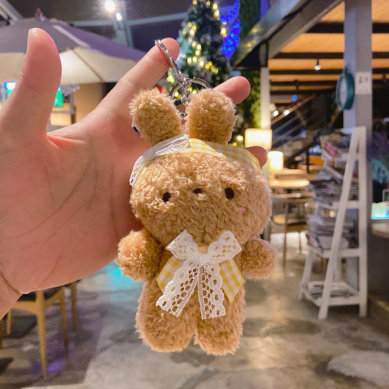 

Милые фигурки кроликов, подвески для сумок, парные подвески, куклы, брелоки для кукол, плюшевые украшения, брелоки коричневый