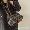 Premium Texture Fashionable Plaid Portable Small Bag Women's 2025 New Trendy Personality Versatile Single Shoulder Messenger Small Square Bag