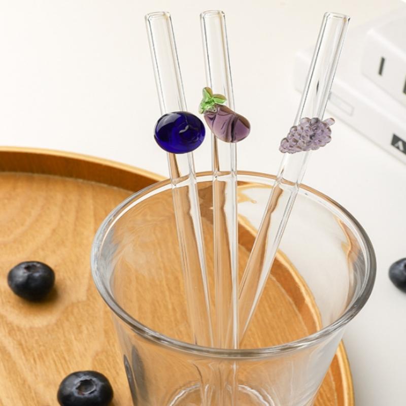 Flexibles Glasstrohhalm-Set, Inklusive Reinigungsbürste, Ideal für Milchshakes & Limonaden, Perfektes Geschenk für Geburtstage & Hochzeiten