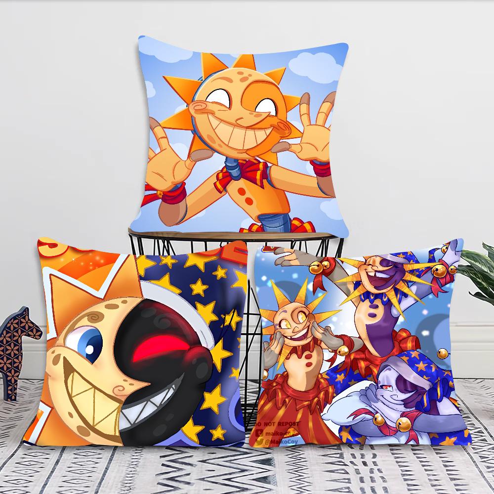 Sundrop And Moondrop Fnaf Pillow Case Square Pillow Bedroom Sofa Leisure Comfort Cushion Car Living Room Home Decoration