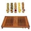 Kungfu Tea Tray Chinese Gongfu Tea Tray Drainage Water Storage Wood Tea Table with Drain Pipe