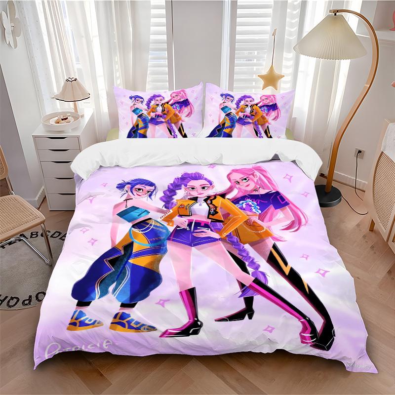 Colorful Fashion Friends Bedding Set - 3 Piece Comforter Cover Gift for Bedroom,Includes No InsertB125