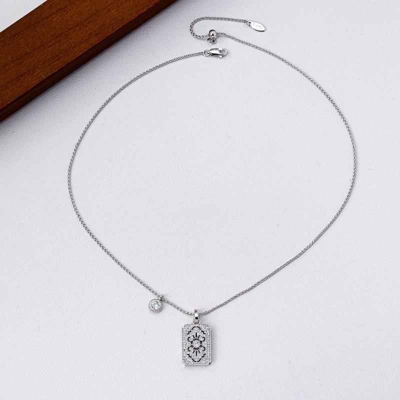 Minimalist Zircon Pendant Necklace Women Gold Tone Chain With Animal Motif Lightweight Luxury Locket Style Jewelry White Gold Plated White Zircon Pendant Necklace