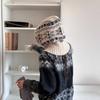 Fashion Snowflakes Winter Balaclava Hats One-Piece Ear Protection Knitted Hooded Cap Thick Warm Windproof Drawstring Hat