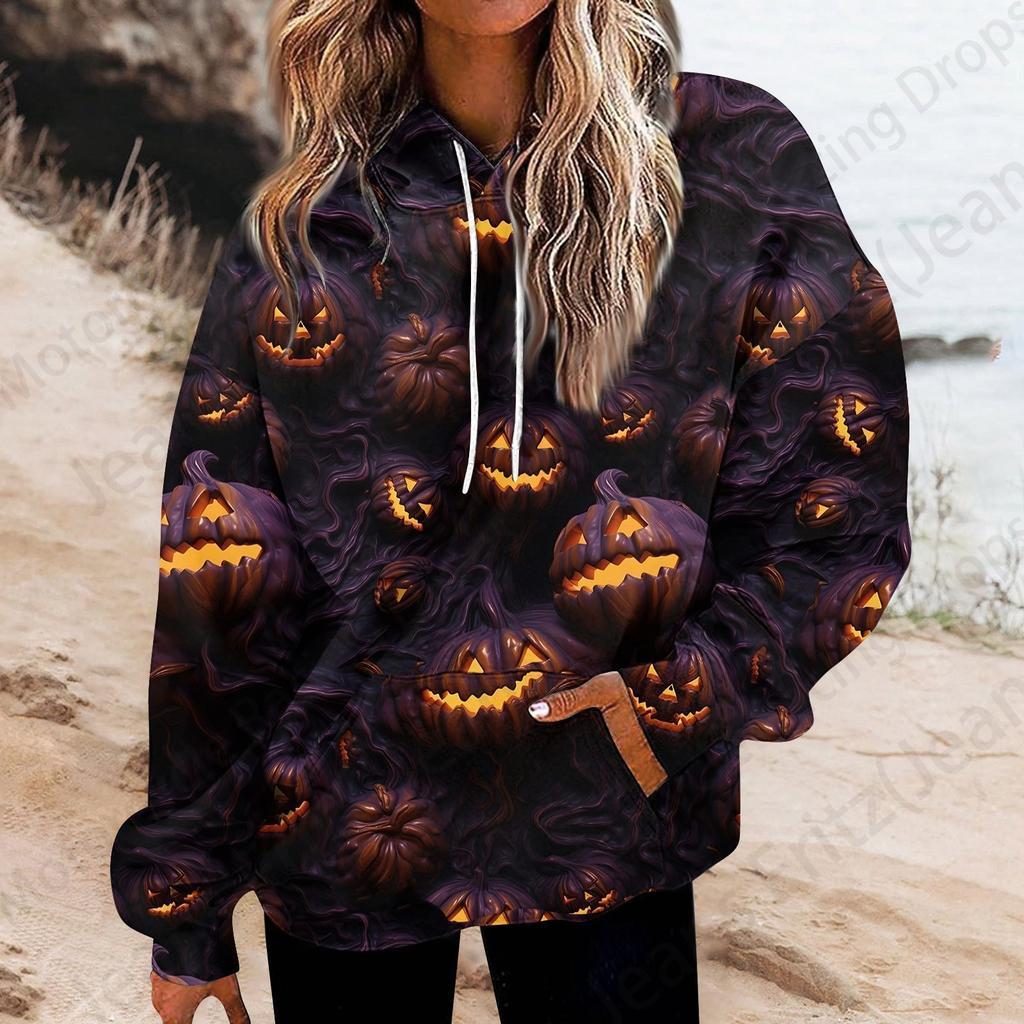 Happy Halloween 3d Print Hoodie Women Fashion Oversized Hoodies Women Sweats Halloween Hoodie Sweatshirt Women Tracksuits Coat