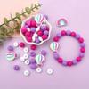 18PCS Rainbow Balloon Silicone Bead Set Suitable for Finger Making DIY Handmade Art Accessories Necklace Bracelet Bead Pen
