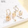 Gold European and American Retro Hollow Multi-layer Ear Clip Earrings Set - 7 Pieces