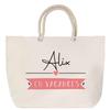 Beach Bag - PLANETEE - Alix - Large Size - Rope Handle - Personalized (first Name)