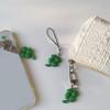 Green Four Leaf Grass Charm Pendant Chain Phone Strap Pocket Keychain Strap Hangings Decoration for Key Bag Purse