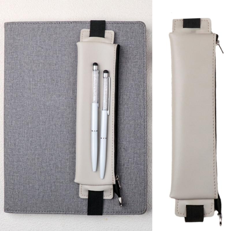 Adjustable Elastic Bands Pen Holder, Pencil Holder, Zippered Pen Sleeve Pouches for Hardcover Journal, Notebook, Planner