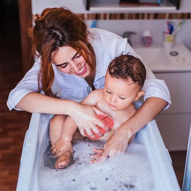 5 Pack Baby Bath Sponges, Cartoon Animal Natural Loofah Sponges, Soft Wash Sponges for Newborns Infants Toddlers Bath Time